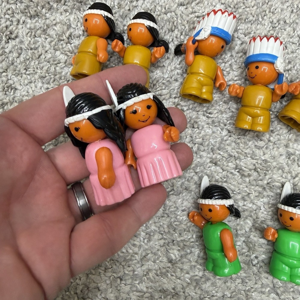Vintage Playskool Lil' Playmates figures horses natives boats grills huge lot - Picture 8 of 16